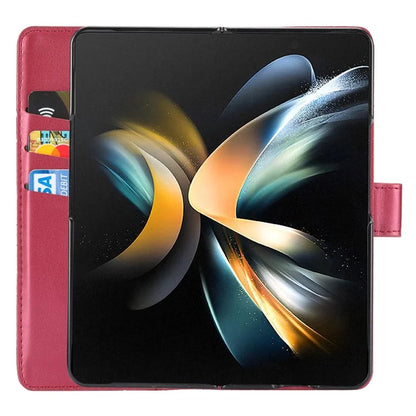 DF-06 For Samsung Galaxy Z Fold4 5G Leather Case Line Imprinted Phone Cover