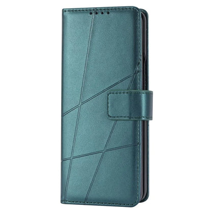 DF-06 For Samsung Galaxy Z Fold4 5G Leather Case Line Imprinted Phone Cover
