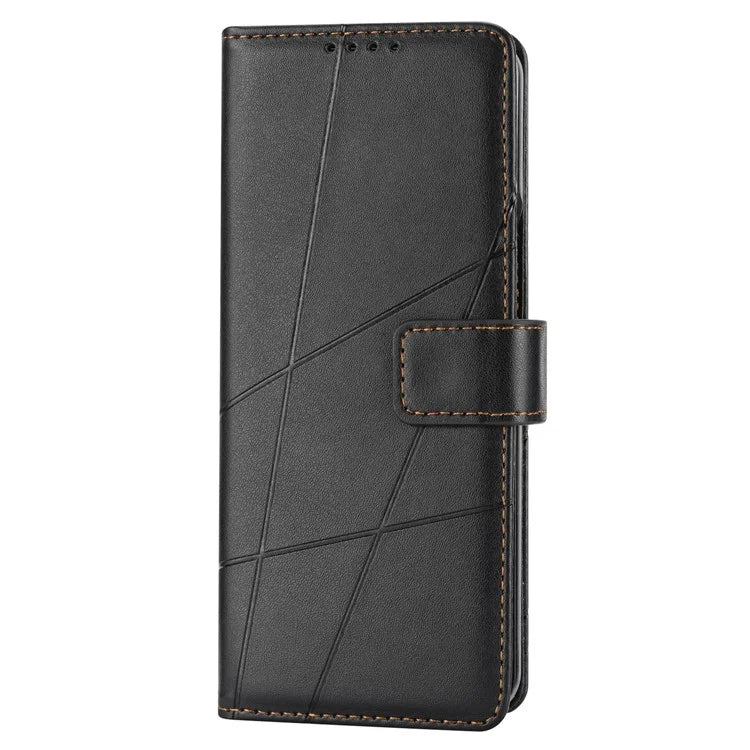 DF-06 For Samsung Galaxy Z Fold4 5G Leather Case Line Imprinted Phone Cover