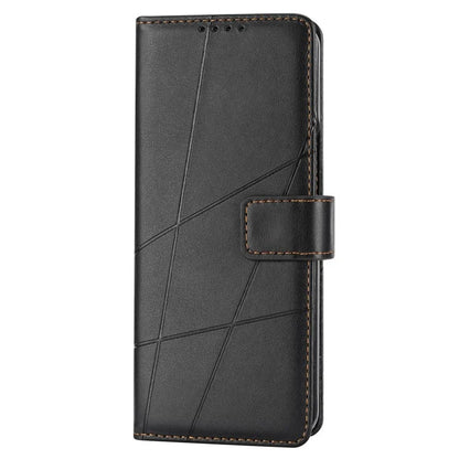 DF-06 For Samsung Galaxy Z Fold4 5G Leather Case Line Imprinted Phone Cover