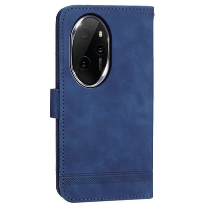 DIERFENG DF-03 for Honor 100 Pro 5G Leather Case Wallet Cover Lines Imprint