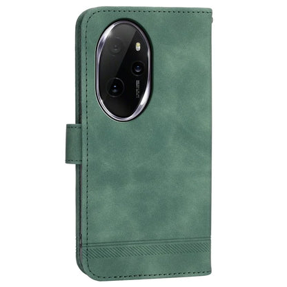 DIERFENG DF-03 for Honor 100 Pro 5G Leather Case Wallet Cover Lines Imprint