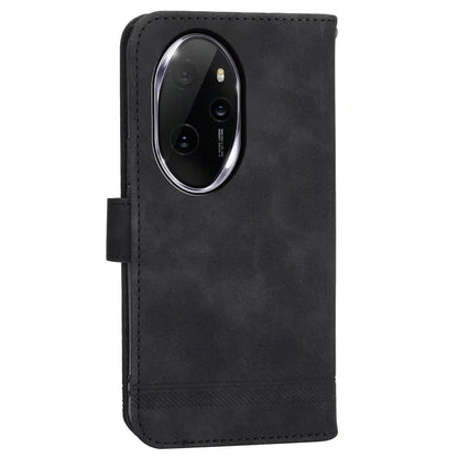 DIERFENG DF-03 for Honor 100 Pro 5G Leather Case Wallet Cover Lines Imprint