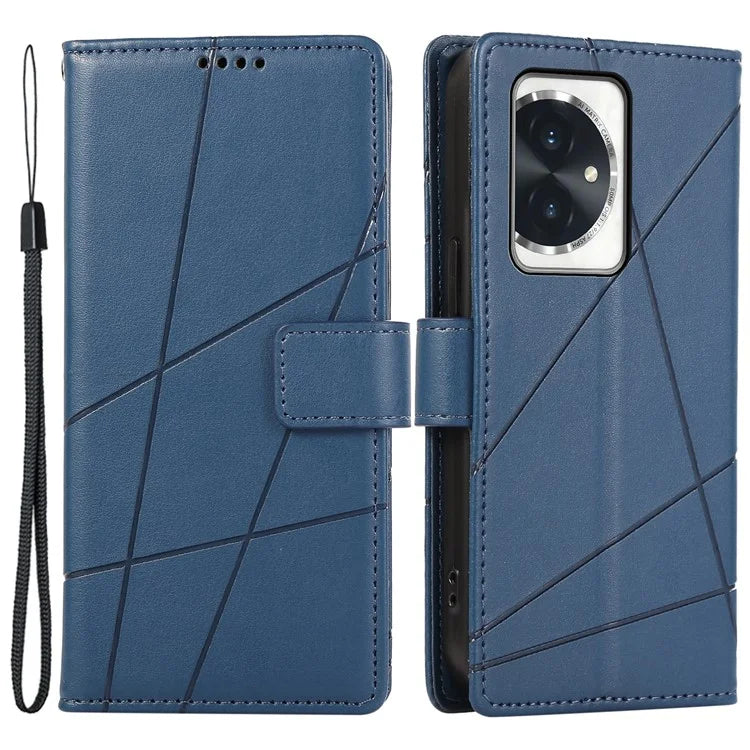 DF-06 For Honor 100 5G Leather Wallet Phone Case Line Pattern Imprinted