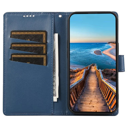 DF-06 For Honor 100 5G Leather Wallet Phone Case Line Pattern Imprinted