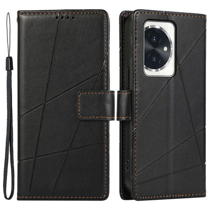 DF-06 For Honor 100 5G Leather Wallet Phone Case Line Pattern Imprinted