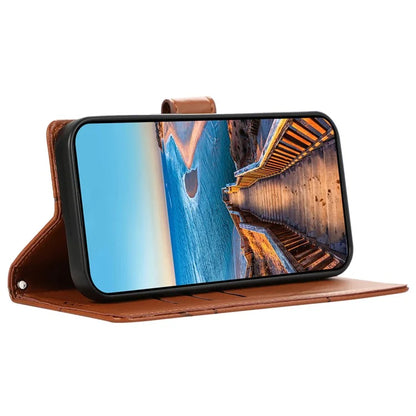 DF-06 For Honor 100 5G Leather Wallet Phone Case Line Pattern Imprinted