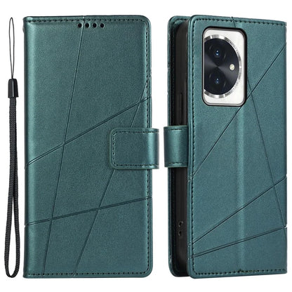 DF-06 For Honor 100 5G Leather Wallet Phone Case Line Pattern Imprinted