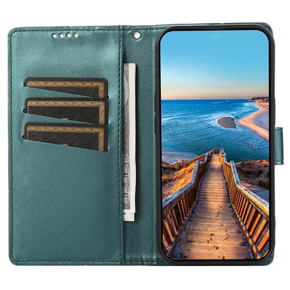 DF-06 For Honor 100 5G Leather Wallet Phone Case Line Pattern Imprinted