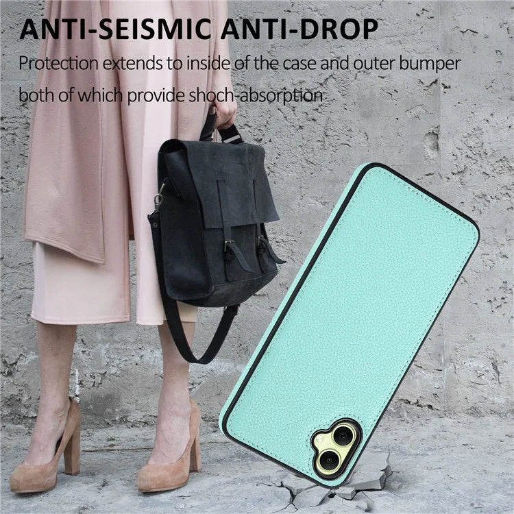 For Samsung Galaxy A05 4G Phone Case Lychee Grain Edge-Protected Cover