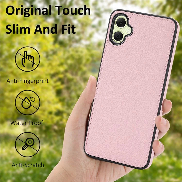 For Samsung Galaxy A05 4G Phone Case Lychee Grain Edge-Protected Cover