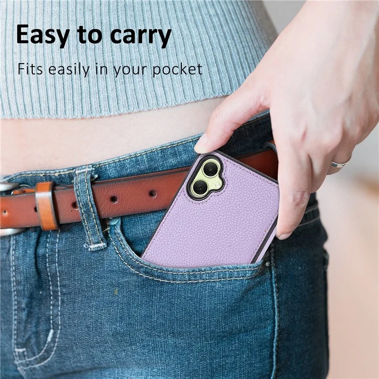 For Samsung Galaxy A05 4G Phone Case Lychee Grain Edge-Protected Cover