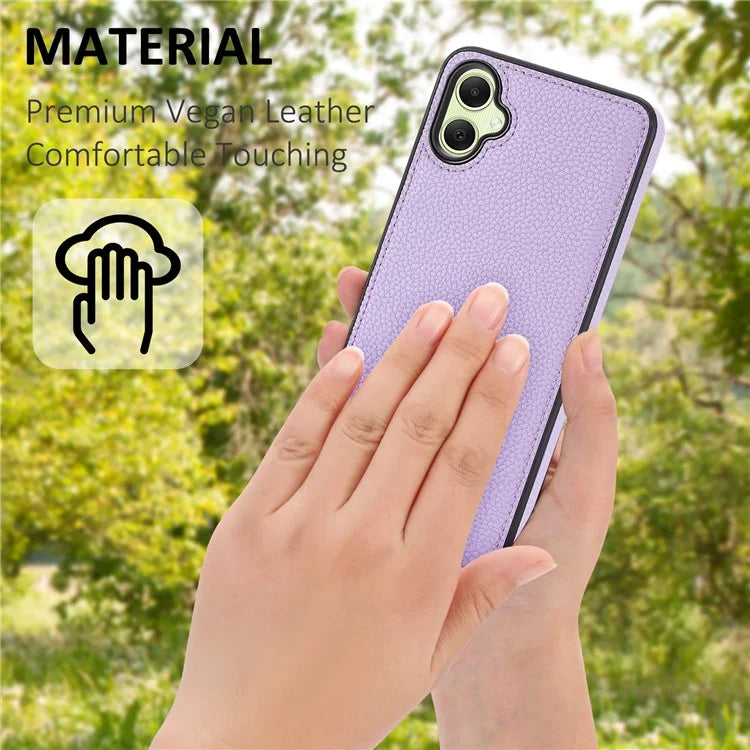 For Samsung Galaxy A05 4G Phone Case Lychee Grain Edge-Protected Cover
