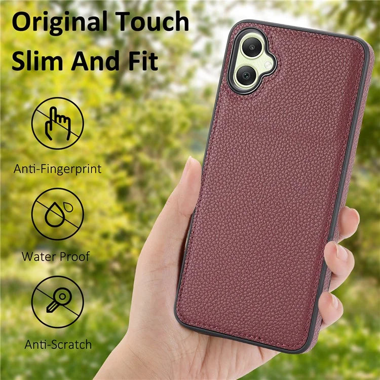 For Samsung Galaxy A05 4G Phone Case Lychee Grain Edge-Protected Cover