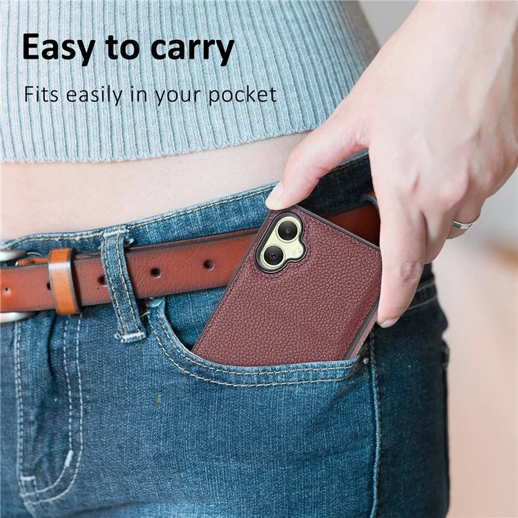 For Samsung Galaxy A05 4G Phone Case Lychee Grain Edge-Protected Cover