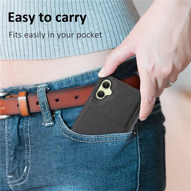 For Samsung Galaxy A05 4G Phone Case Lychee Grain Edge-Protected Cover