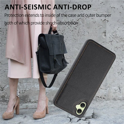 For Samsung Galaxy A05 4G Phone Case Lychee Grain Edge-Protected Cover