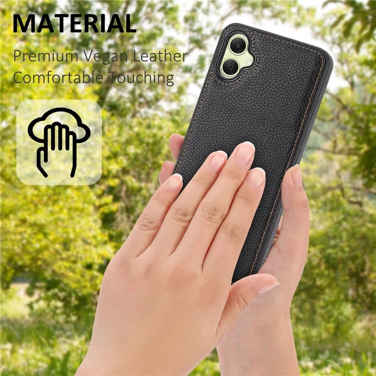 For Samsung Galaxy A05 4G Phone Case Lychee Grain Edge-Protected Cover