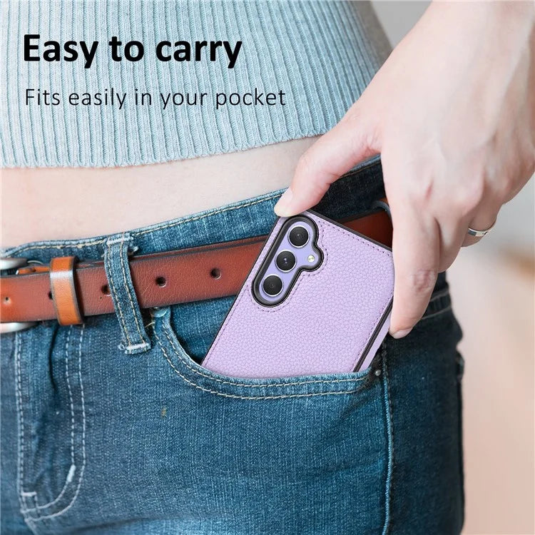 For Samsung Galaxy A05s 4G Lychee Texture Phone Case Leather+TPU Cover