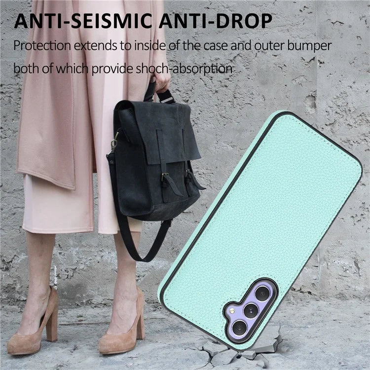 For Samsung Galaxy A05s 4G Lychee Texture Phone Case Leather+TPU Cover