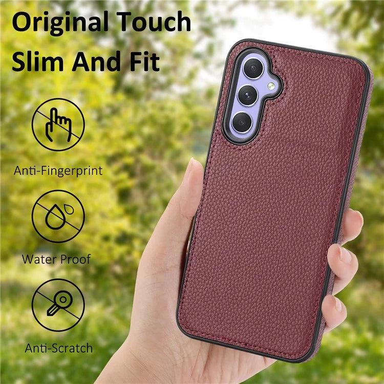 For Samsung Galaxy A05s 4G Lychee Texture Phone Case Leather+TPU Cover