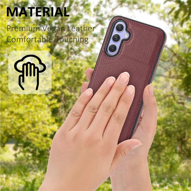 For Samsung Galaxy A05s 4G Lychee Texture Phone Case Leather+TPU Cover