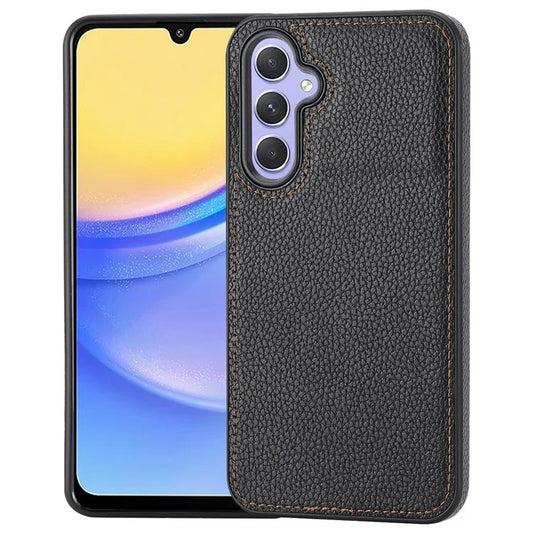 For Samsung Galaxy A15 5G Phone Case Lychee Texture Leather Coated TPU Cover