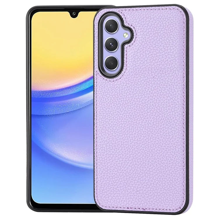 For Samsung Galaxy A15 5G Phone Case Lychee Texture Leather Coated TPU Cover