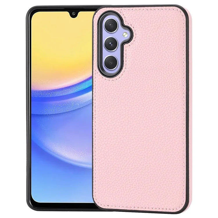 For Samsung Galaxy A15 5G Phone Case Lychee Texture Leather Coated TPU Cover