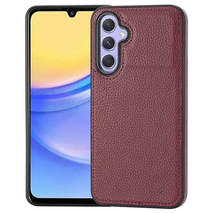 For Samsung Galaxy A15 5G Phone Case Lychee Texture Leather Coated TPU Cover