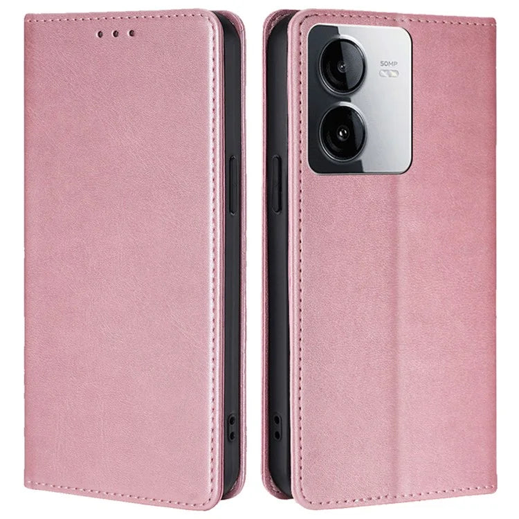For vivo iQOO Z8x 5G / Y78t 5G Case Magnetic Auto Closing PU Leather+TPU Mobile Phone Stand Cover