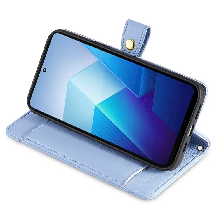 For vivo iQOO 12 5G Zipper Pocket Phone Case with 6-Card Holder PU Leather Crossbody Cover