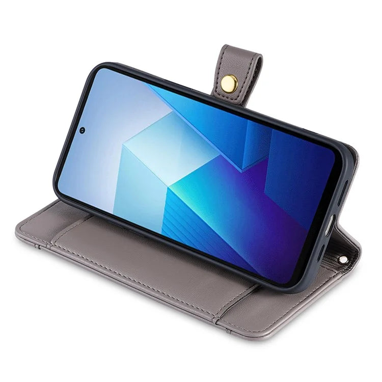 For vivo iQOO 12 5G Zipper Pocket Phone Case with 6-Card Holder PU Leather Crossbody Cover