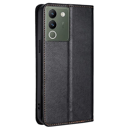 For vivo V29e (Global) 5G Stand Card Slots Case Solid Color Leather Phone Cover