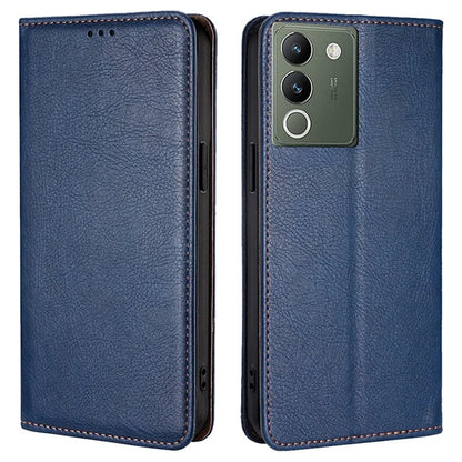 For vivo V29e (Global) 5G Stand Card Slots Case Solid Color Leather Phone Cover