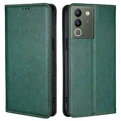 For vivo V29e (Global) 5G Stand Card Slots Case Solid Color Leather Phone Cover