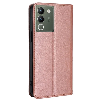 For vivo V29e (Global) 5G Stand Card Slots Case Solid Color Leather Phone Cover