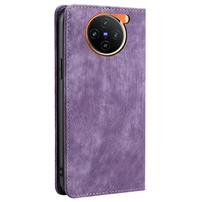 For vivo X100 5G Case Anti-fall PU Leather RFID Blocking Wallet Phone Cover with Card Slots