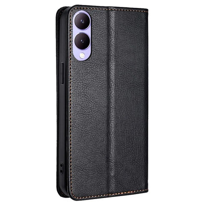 For vivo Y17s 4G Solid Color Wallet Cases Viewing Stand Magnetic Phone Cover