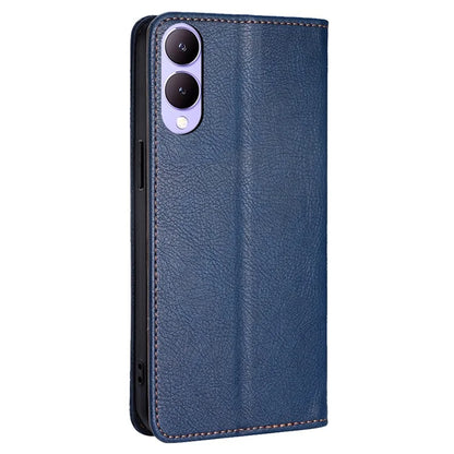 For vivo Y17s 4G Solid Color Wallet Cases Viewing Stand Magnetic Phone Cover