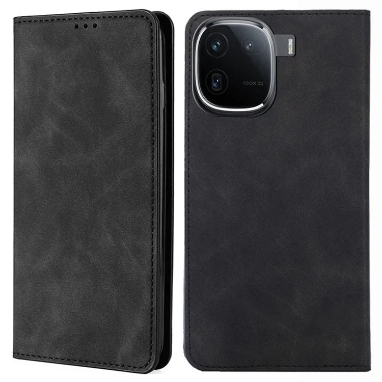 Leather Case for vivo iQOO 12 5G Folding Stand Cover with Card Slots