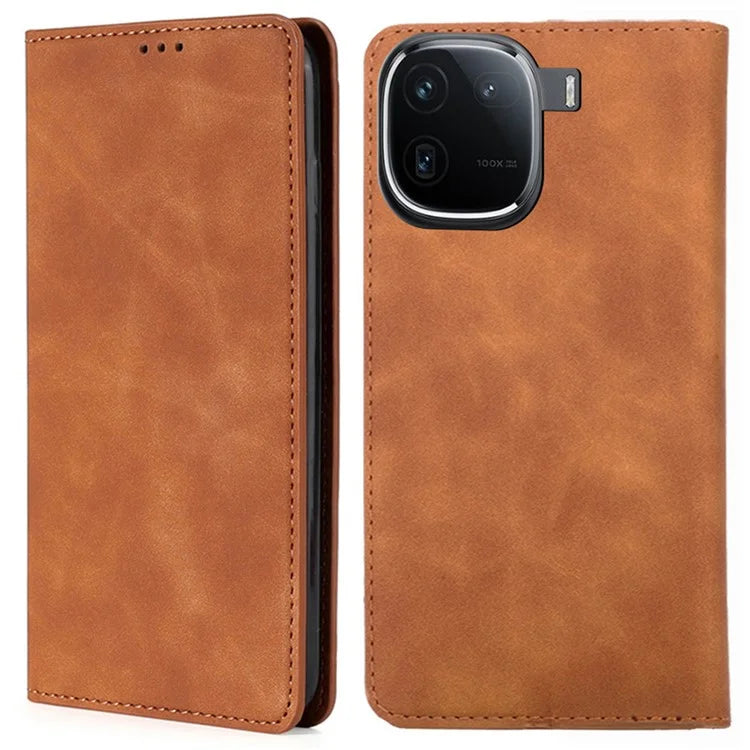 Leather Case for vivo iQOO 12 5G Folding Stand Cover with Card Slots