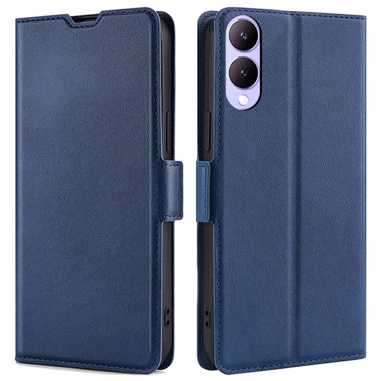Case for vivo Y17s 4G Leather Folio Phone Cover with Card Slots Magnetic Protection