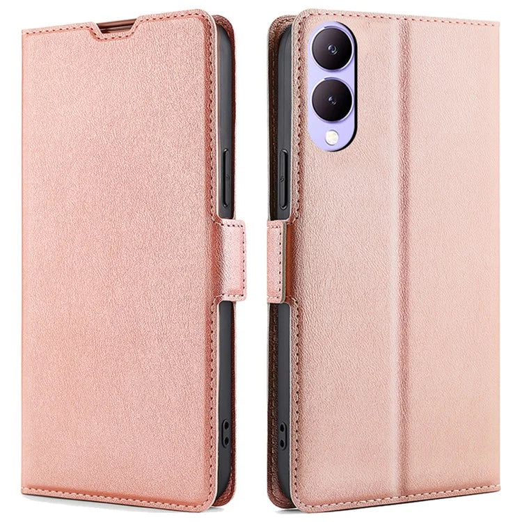 Case for vivo Y17s 4G Leather Folio Phone Cover with Card Slots Magnetic Protection