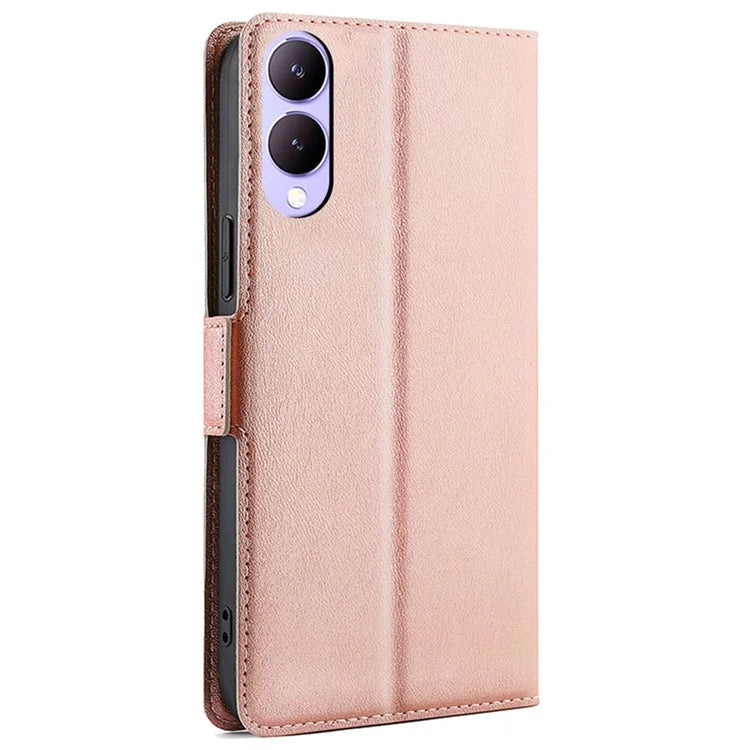Case for vivo Y17s 4G Leather Folio Phone Cover with Card Slots Magnetic Protection