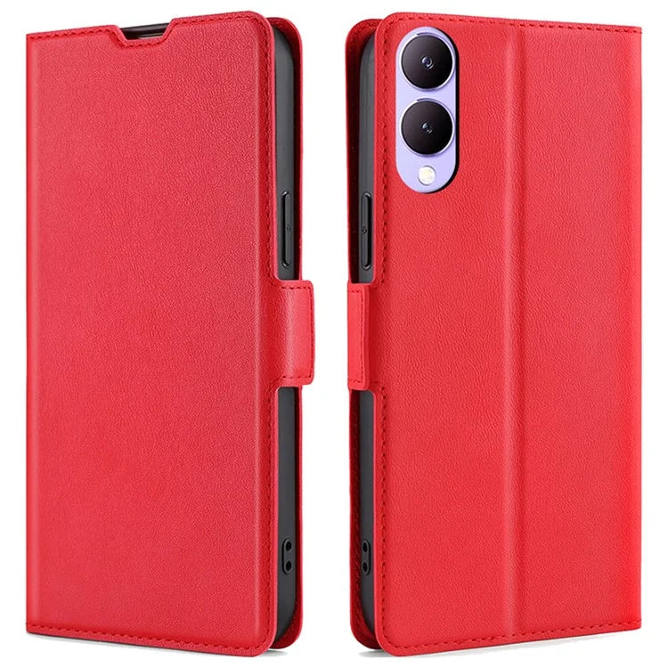 Case for vivo Y17s 4G Leather Folio Phone Cover with Card Slots Magnetic Protection