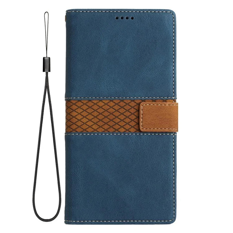 For Samsung Galaxy A35 5G Leather Case Grid Splicing Stand Wallet Phone Cover