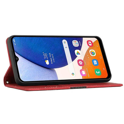 For Samsung Galaxy A35 5G Leather Case Grid Splicing Stand Wallet Phone Cover