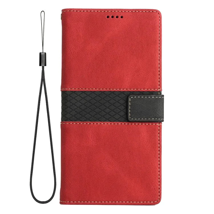 For Samsung Galaxy A35 5G Leather Case Grid Splicing Stand Wallet Phone Cover