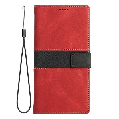 For Samsung Galaxy A55 5G Grid Pattern Leather Cover Stand Wallet Case